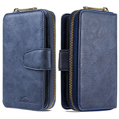 Coque Portefeuille Livre Cuir Etui Clapet B10F pour Samsung Galaxy M60s Bleu