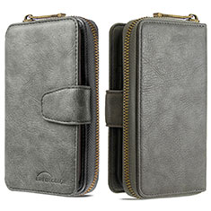 Coque Portefeuille Livre Cuir Etui Clapet B10F pour Samsung Galaxy Note 10 Lite Gris