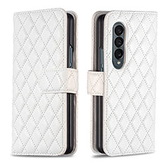 Coque Portefeuille Livre Cuir Etui Clapet B10F pour Samsung Galaxy Z Fold3 5G Blanc