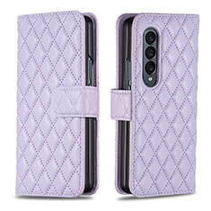 Coque Portefeuille Livre Cuir Etui Clapet B10F pour Samsung Galaxy Z Fold3 5G Violet