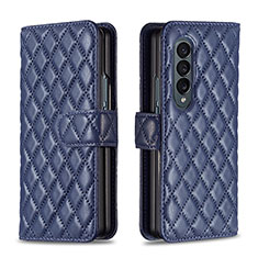 Coque Portefeuille Livre Cuir Etui Clapet B10F pour Samsung Galaxy Z Fold4 5G Bleu