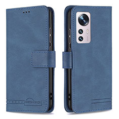 Coque Portefeuille Livre Cuir Etui Clapet B10F pour Xiaomi Mi 12 5G Bleu