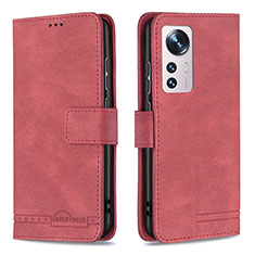 Coque Portefeuille Livre Cuir Etui Clapet B10F pour Xiaomi Mi 12 5G Rouge