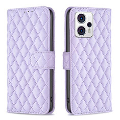 Coque Portefeuille Livre Cuir Etui Clapet B11F pour Motorola Moto G23 Violet