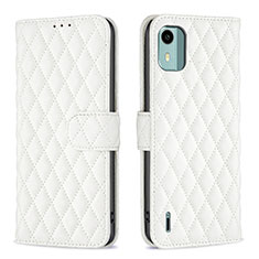 Coque Portefeuille Livre Cuir Etui Clapet B11F pour Nokia C12 Plus Blanc