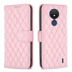 Coque Portefeuille Livre Cuir Etui Clapet B11F pour Nokia C21 Or Rose