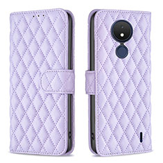 Coque Portefeuille Livre Cuir Etui Clapet B11F pour Nokia C21 Violet