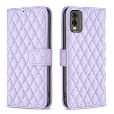 Coque Portefeuille Livre Cuir Etui Clapet B11F pour Nokia C210 Violet