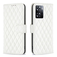 Coque Portefeuille Livre Cuir Etui Clapet B11F pour Oppo A57 4G Blanc