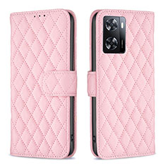 Coque Portefeuille Livre Cuir Etui Clapet B11F pour Oppo A57s Or Rose