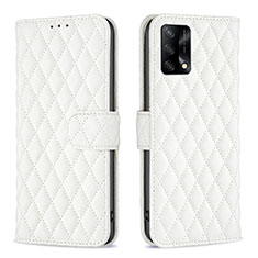 Coque Portefeuille Livre Cuir Etui Clapet B11F pour Oppo A95 4G Blanc