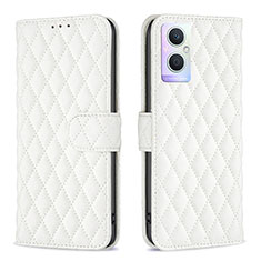 Coque Portefeuille Livre Cuir Etui Clapet B11F pour Oppo A96 5G Blanc