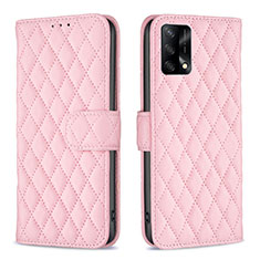 Coque Portefeuille Livre Cuir Etui Clapet B11F pour Oppo F19 Or Rose