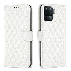 Coque Portefeuille Livre Cuir Etui Clapet B11F pour Oppo F19 Pro Blanc