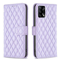 Coque Portefeuille Livre Cuir Etui Clapet B11F pour Oppo F19 Violet