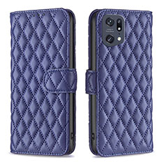 Coque Portefeuille Livre Cuir Etui Clapet B11F pour Oppo Find X5 Pro 5G Bleu