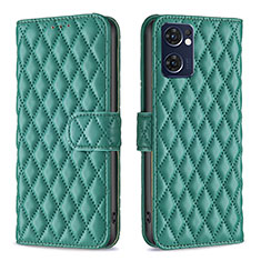 Coque Portefeuille Livre Cuir Etui Clapet B11F pour Oppo Reno7 5G Vert