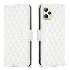 Coque Portefeuille Livre Cuir Etui Clapet B11F pour Realme C35 Blanc