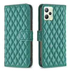 Coque Portefeuille Livre Cuir Etui Clapet B11F pour Realme C35 Vert