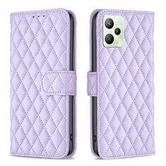 Coque Portefeuille Livre Cuir Etui Clapet B11F pour Realme C35 Violet