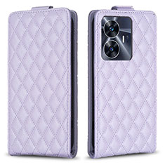 Coque Portefeuille Livre Cuir Etui Clapet B11F pour Realme C55 Violet Clair