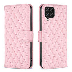 Coque Portefeuille Livre Cuir Etui Clapet B11F pour Samsung Galaxy A12 Or Rose