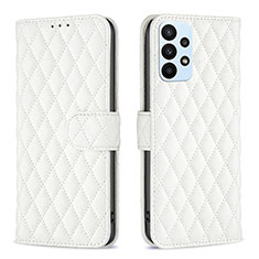 Coque Portefeuille Livre Cuir Etui Clapet B11F pour Samsung Galaxy A23 4G Blanc