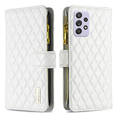 Coque Portefeuille Livre Cuir Etui Clapet B11F pour Samsung Galaxy A52 4G Blanc