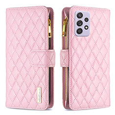 Coque Portefeuille Livre Cuir Etui Clapet B11F pour Samsung Galaxy A52 4G Or Rose