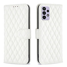 Coque Portefeuille Livre Cuir Etui Clapet B11F pour Samsung Galaxy A72 4G Blanc