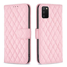 Coque Portefeuille Livre Cuir Etui Clapet B11F pour Samsung Galaxy M02s Or Rose