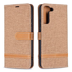 Coque Portefeuille Livre Cuir Etui Clapet B11F pour Samsung Galaxy S21 5G Or