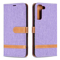 Coque Portefeuille Livre Cuir Etui Clapet B11F pour Samsung Galaxy S21 FE 5G Violet Clair