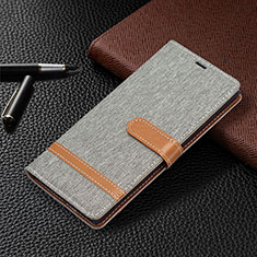 Coque Portefeuille Livre Cuir Etui Clapet B11F pour Samsung Galaxy S21 Ultra 5G Gris