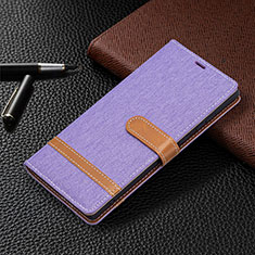 Coque Portefeuille Livre Cuir Etui Clapet B11F pour Samsung Galaxy S23 Ultra 5G Violet Clair