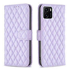 Coque Portefeuille Livre Cuir Etui Clapet B11F pour Vivo iQOO U5x Violet