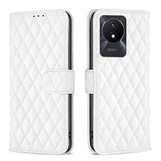 Coque Portefeuille Livre Cuir Etui Clapet B11F pour Vivo Y02 Blanc