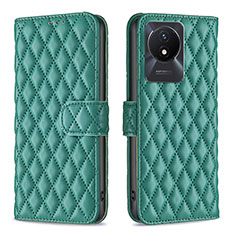 Coque Portefeuille Livre Cuir Etui Clapet B11F pour Vivo Y02 Vert