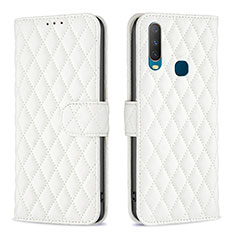 Coque Portefeuille Livre Cuir Etui Clapet B11F pour Vivo Y11 Blanc