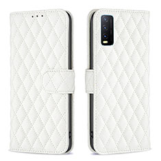 Coque Portefeuille Livre Cuir Etui Clapet B11F pour Vivo Y20T Blanc