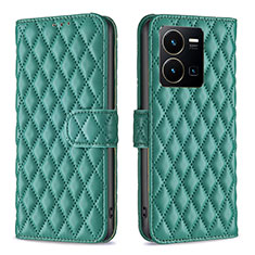 Coque Portefeuille Livre Cuir Etui Clapet B11F pour Vivo Y35 4G Vert