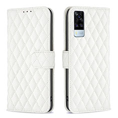 Coque Portefeuille Livre Cuir Etui Clapet B11F pour Vivo Y51 (2021) Blanc