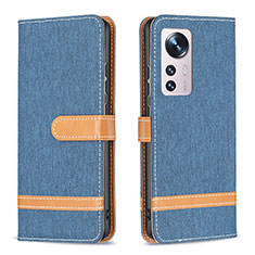 Coque Portefeuille Livre Cuir Etui Clapet B11F pour Xiaomi Mi 12 5G Bleu Ciel