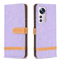 Coque Portefeuille Livre Cuir Etui Clapet B11F pour Xiaomi Mi 12 5G Violet Clair