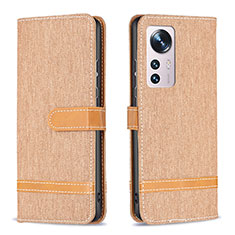 Coque Portefeuille Livre Cuir Etui Clapet B11F pour Xiaomi Mi 12X 5G Or