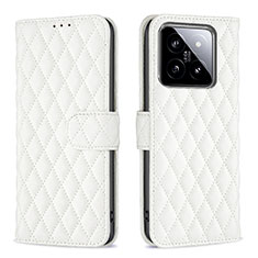 Coque Portefeuille Livre Cuir Etui Clapet B11F pour Xiaomi Mi 14 5G Blanc