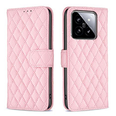 Coque Portefeuille Livre Cuir Etui Clapet B11F pour Xiaomi Mi 14 Pro 5G Or Rose