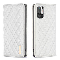 Coque Portefeuille Livre Cuir Etui Clapet B11F pour Xiaomi POCO M3 Pro 5G Blanc