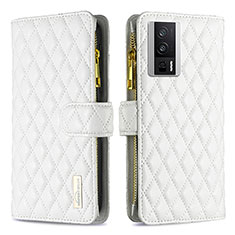 Coque Portefeuille Livre Cuir Etui Clapet B11F pour Xiaomi Redmi K60 5G Blanc