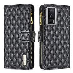 Coque Portefeuille Livre Cuir Etui Clapet B11F pour Xiaomi Redmi K60 5G Noir